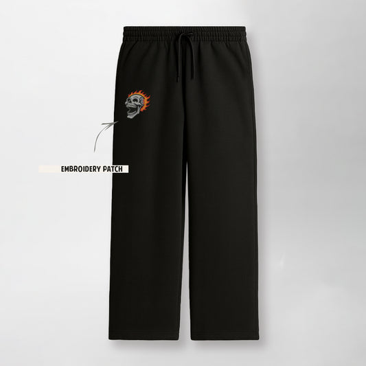 Embroidery Skull Flame - Unisex Sweatpants