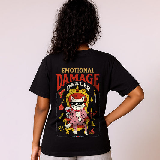 Emotional Damage Dealer - Unisex Back Printed T-Shirt