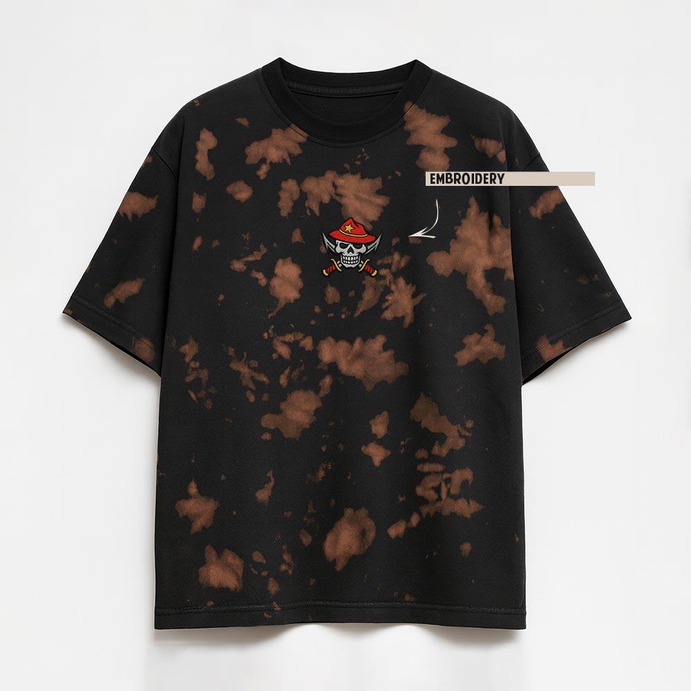 Embroidery Sheriff Skull - Unisex Oversized T-shirt