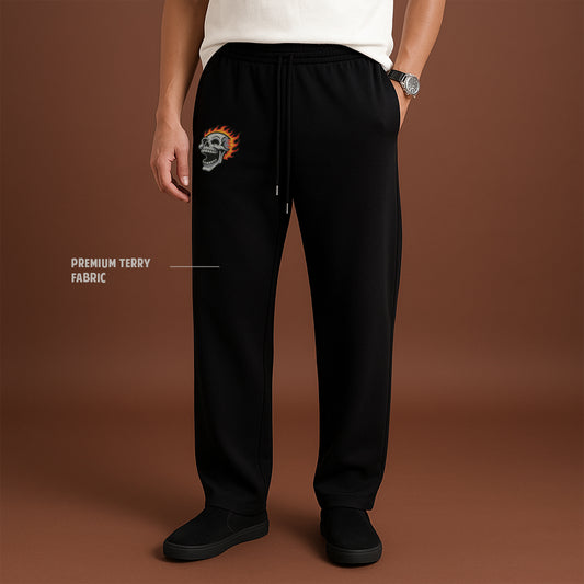 Embroidery Skull Flame - Unisex Sweatpants